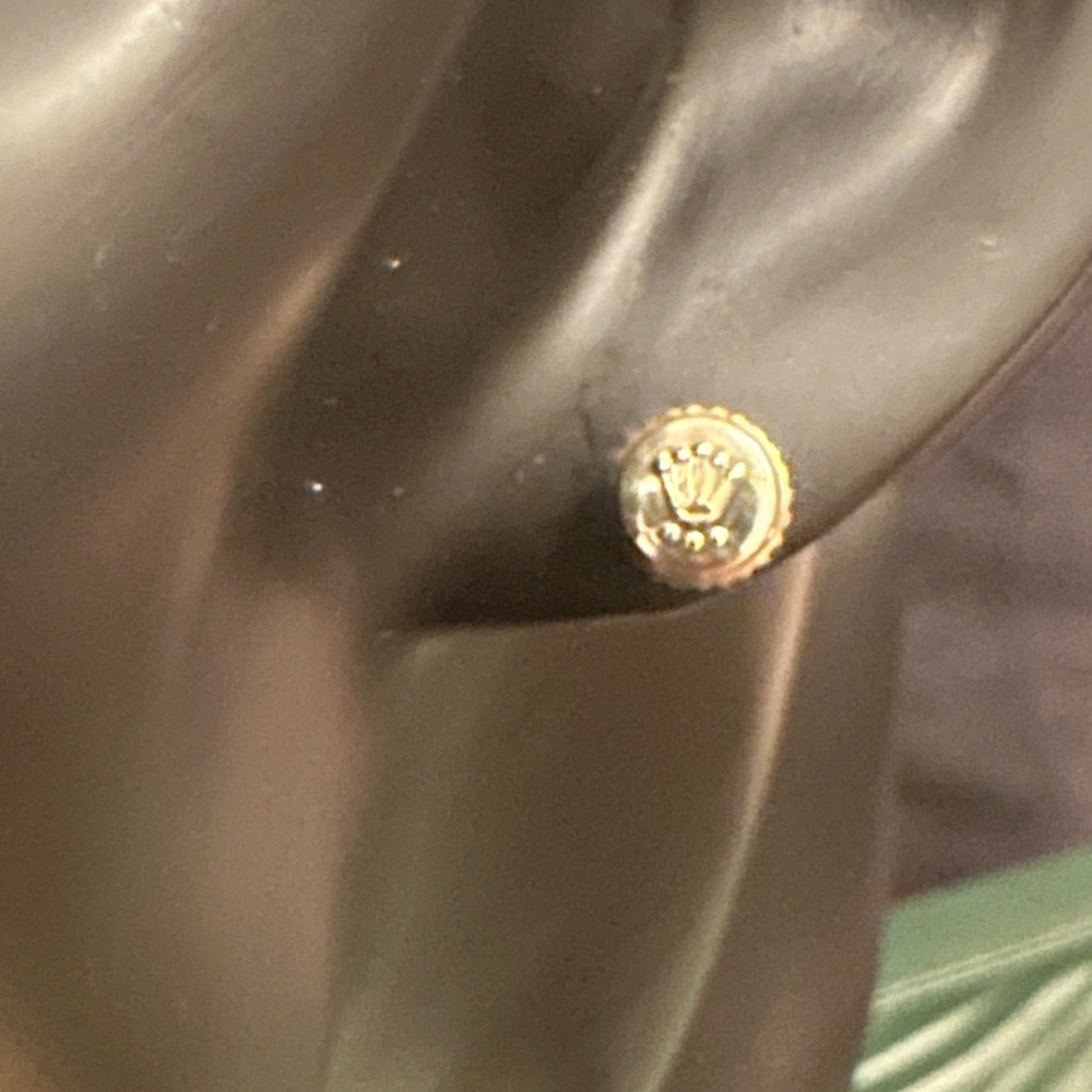 - Rolex 18k Gold Crown earrings